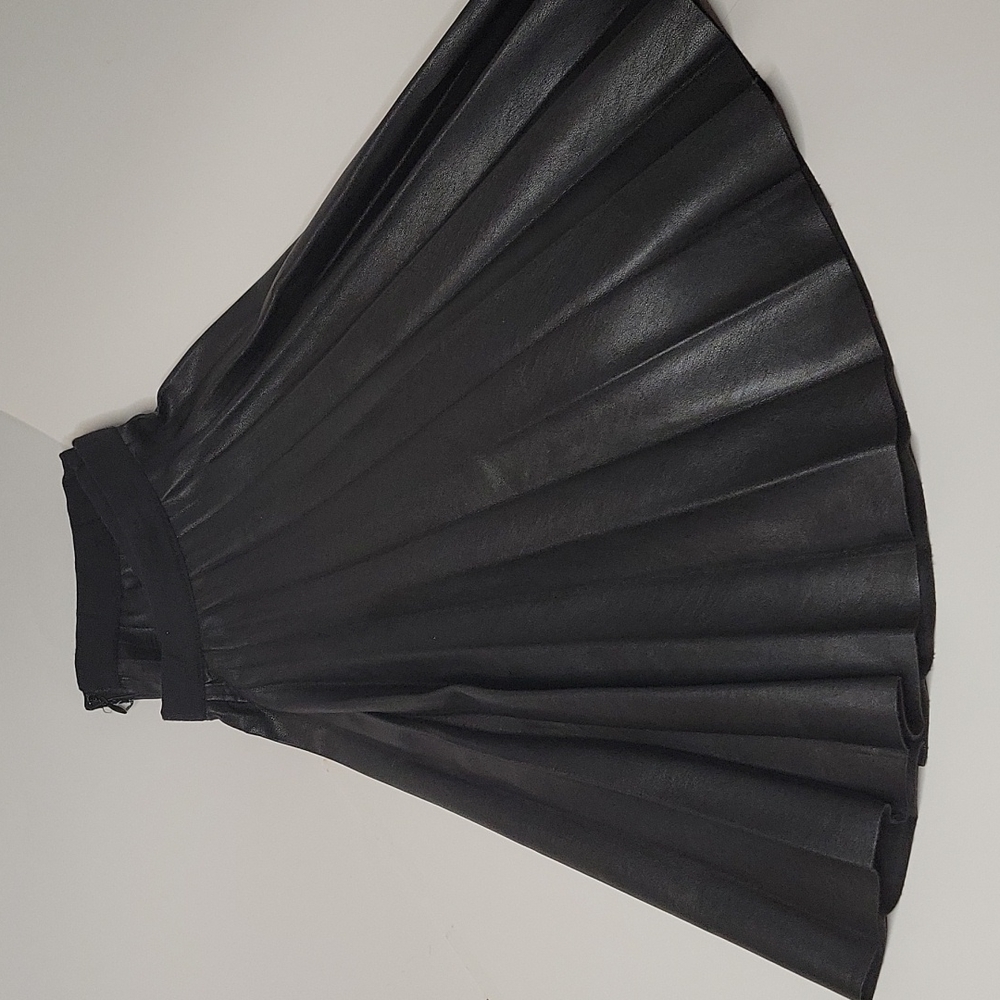 Bethany Mota Faux Leather Pleated Skirt